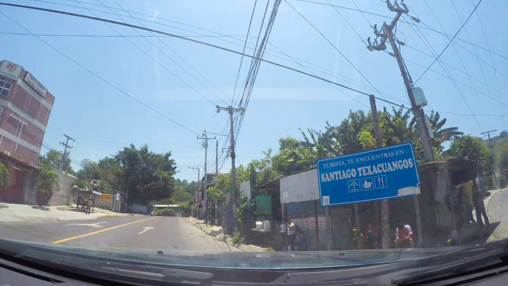 Vista de la entrada al municipio de Santiago Texacuangos
